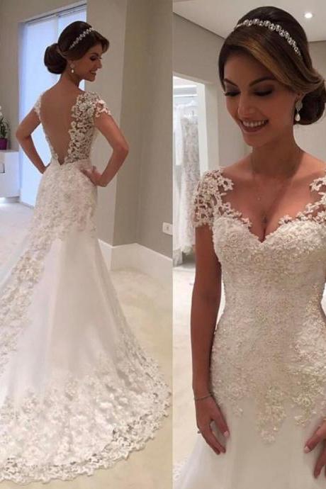 Short Sleeved Wedding Dresses and Bridal Gowns - Luulla Short Sleeved Wedding Dresses and Bridal Gowns - Luulla